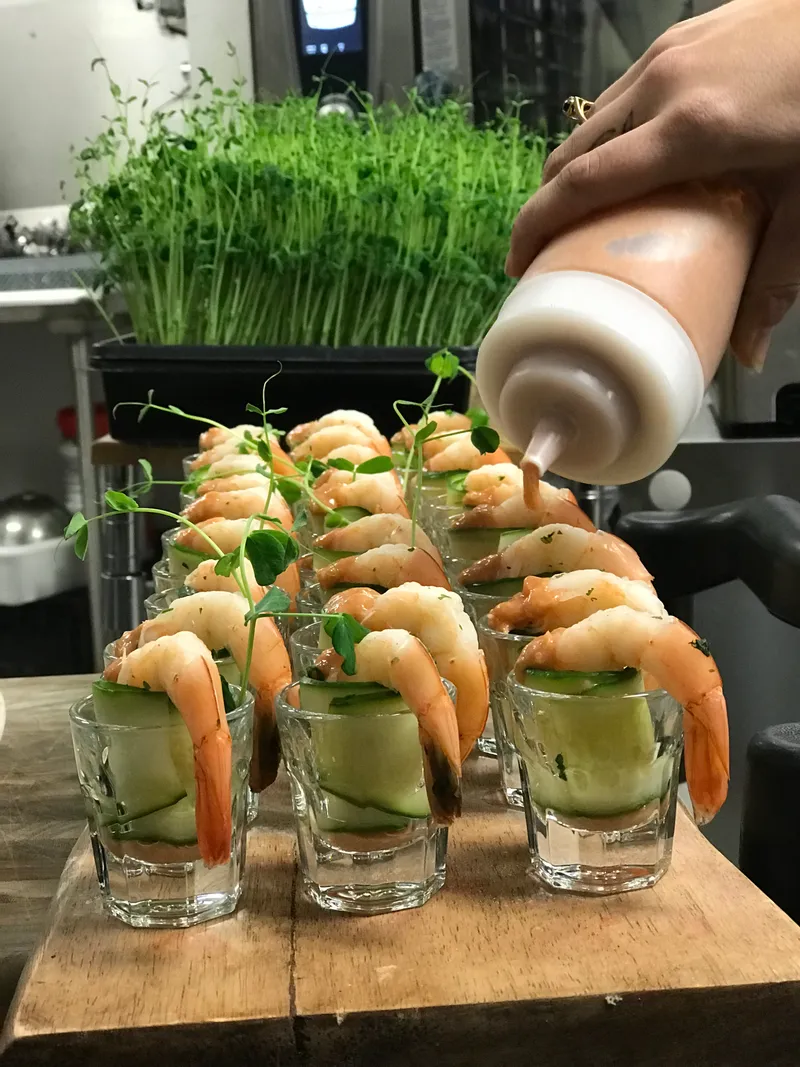 Shrimp and cucumber canapés